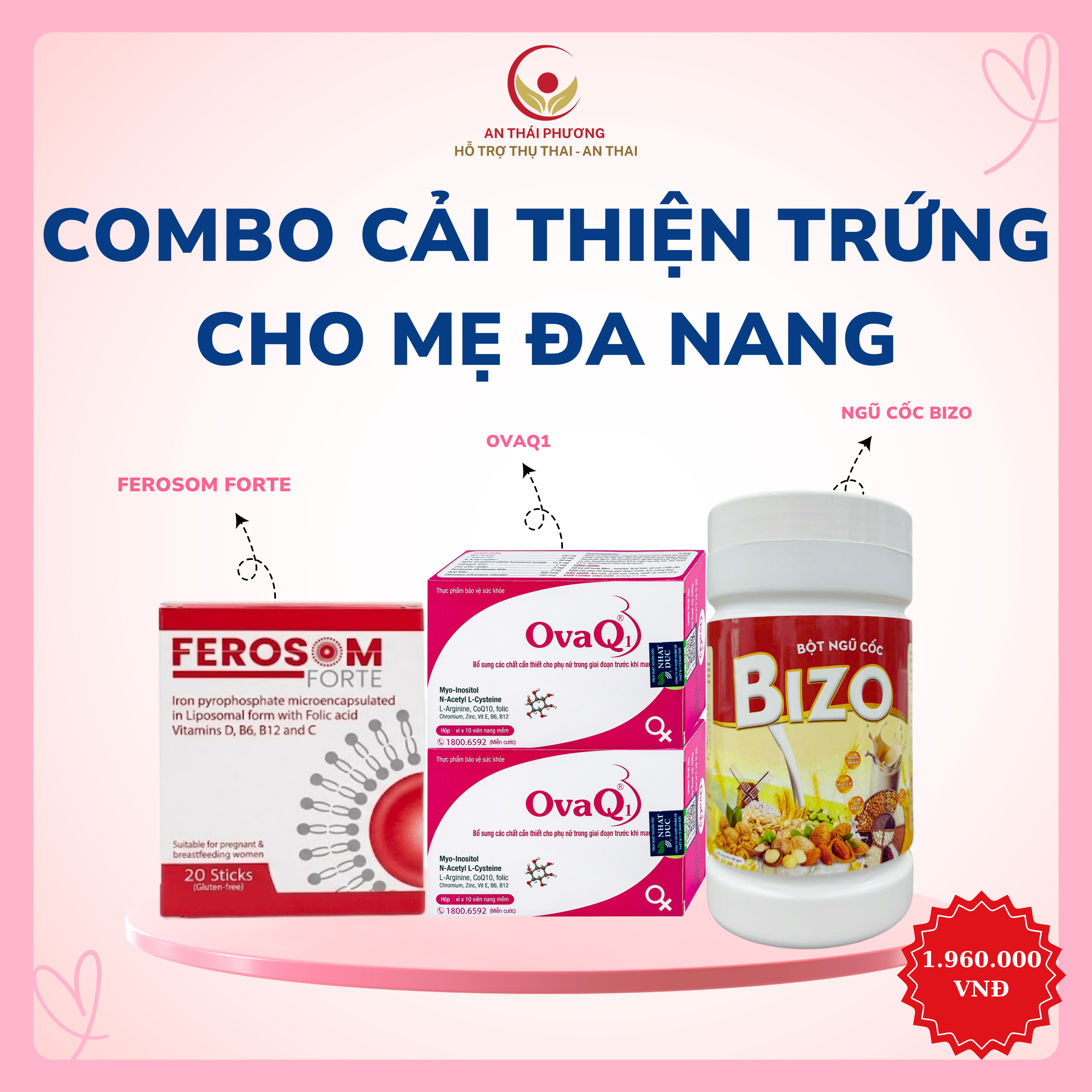COMBO CẢI THIỆN TRỨNG CHO MẸ ĐA NANG